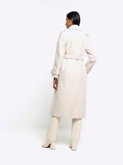 River Island Brown Relaxed Longline Trench Coat - Image 2 of 6