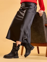 Hush Puppies Black Celine Buckle Boots - Image 2 of 6
