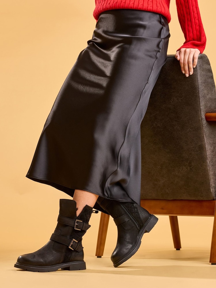 Hush Puppies Black Celine Buckle Boots - Image 2 of 6 Hush Puppies Black Celine Buckle Boots - Image 2 of 6