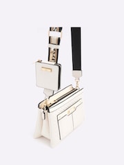 River Island Cream Monogram Tri Comp Cross-Body Bag - Image 4 of 4