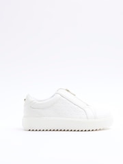 River Island White Slip-Ons Plimsole Trainers - Image 1 of 4