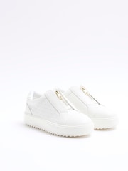 River Island White Slip-Ons Plimsole Trainers - Image 2 of 4