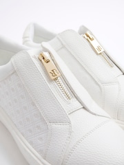 River Island White Slip-Ons Plimsole Trainers - Image 4 of 4