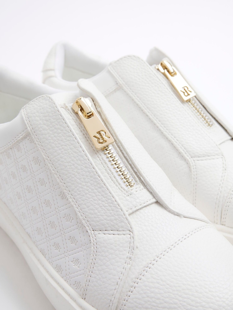 River Island White Slip-Ons Plimsole Trainers - Image 4 of 4