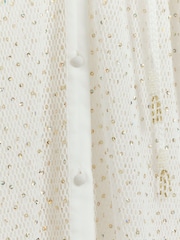 River Island White 100% Cotton Sequin Maxi Shirt Cover-Up Dress - Image 4 of 4