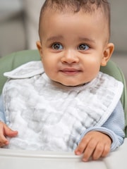 aden + anais White Snap Organic Cotton Muslin Bibs 3 Pack - Image 3 of 3
