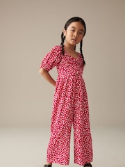 Red Hearts Printed Jumpsuit (3-16yrs) - Image 1 of 7