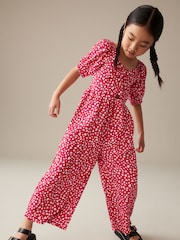 Red Hearts Printed Jumpsuit (3-16yrs) - Image 2 of 7