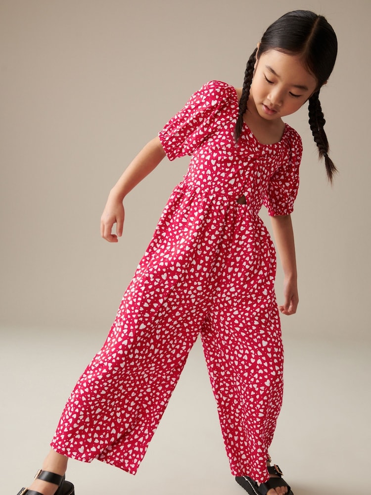 Red Hearts Printed Jumpsuit (3-16yrs) - Image 2 of 7