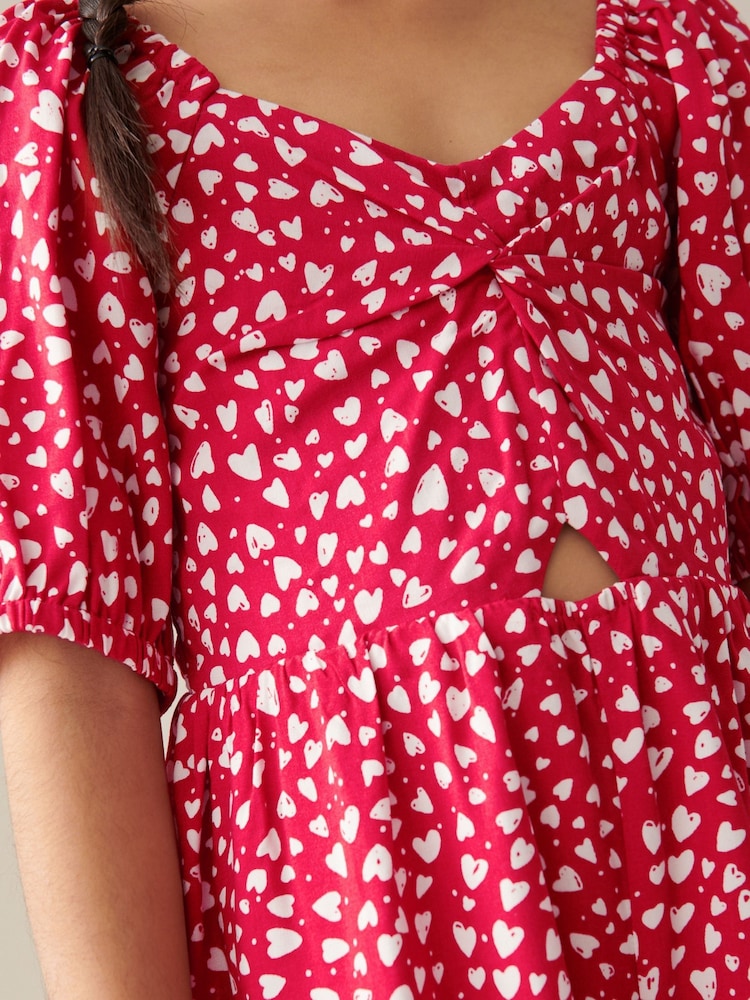 Red Hearts Printed Jumpsuit (3-16yrs) - Image 4 of 7
