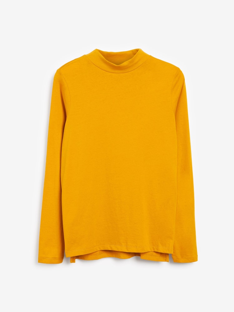 Ochre Yellow High Neck Long Sleeve Top - Image 6 of 6 Ochre Yellow High Neck Long Sleeve Top - Image 6 of 6