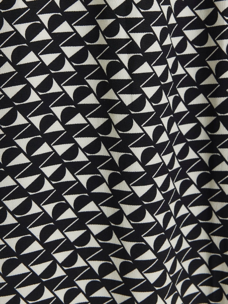River Island Black Satin Geo Print Pull-On Trousers - Image 6 of 6
