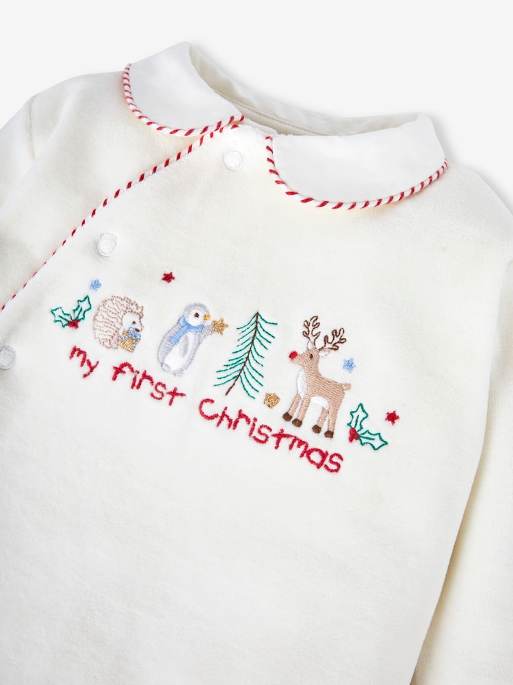 Jojo Maman Bébé My First Christmas Appliqué Baby All-in-one - Slika 6 iz 6 Jojo Maman Bébé My First Christmas Appliqué Baby All-in-one - Slika 6 iz 6