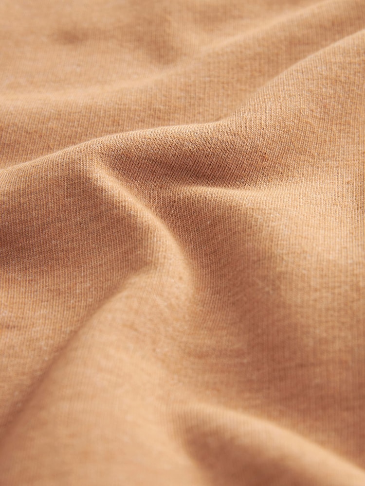 Tobacco Brown Relaxed Fit Soft Overdyed Marl Crew Neck Sweatshirt - Image 6 of 6