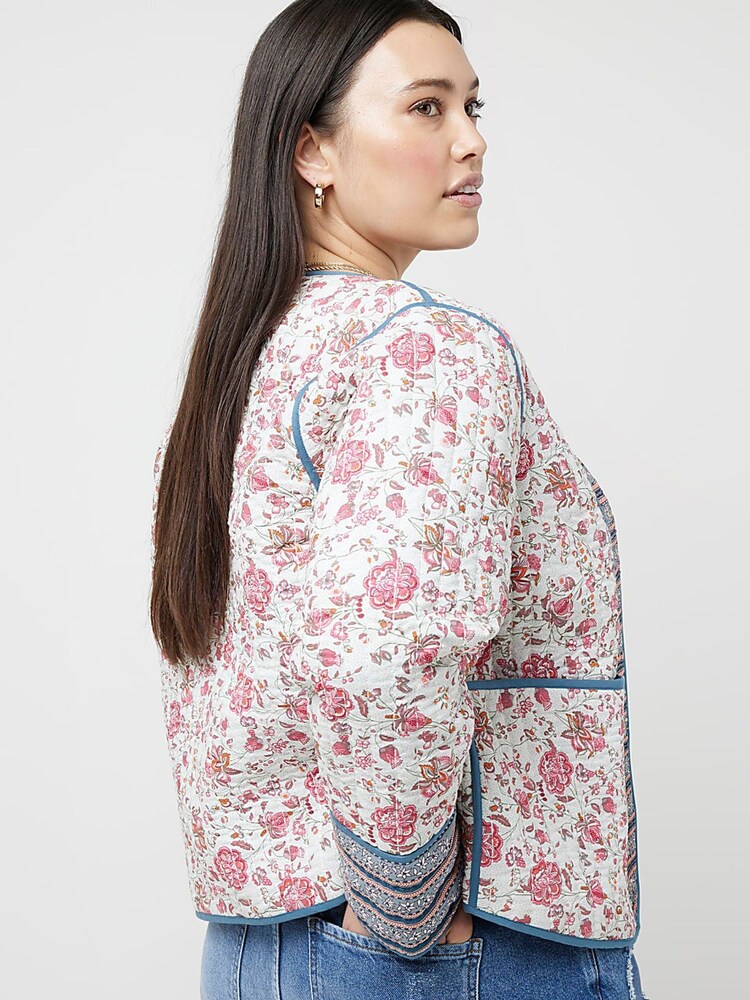 River Island Pink Curve Printed Panel Housecoat - Image 2 of 6 River Island Pink Curve Printed Panel Housecoat - Image 2 of 6