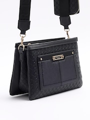 River Island Black Monogram Tri Comp Crossbody Bag - Image 4 of 4