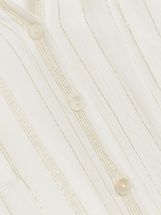 River Island Cream Metallic Stripe Beach Shirt - Image 4 of 4