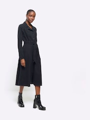 River Island Black Buttoned Denim Dress - Image 3 of 5