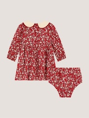 Monsoon Baby Ditsy Floral Christmas Dress & Knickers Set - 3的图像2｝