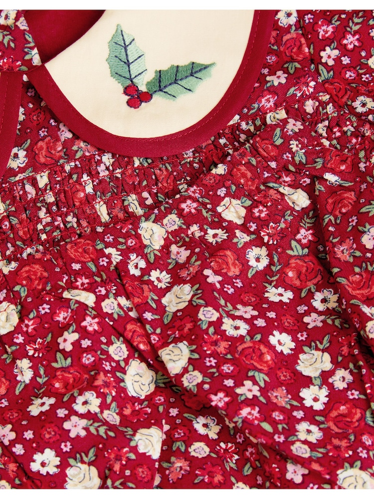 Monsoon Baby Ditsy Floral Christmas Dress & Knickers Set - 3的图像3｝