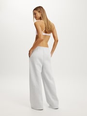 Cotton On Grey Plush Tie Waist Wide Leg Sweatpant - Image 2 of 5