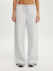 Cotton On Grey Plush Tie Waist Wide Leg Sweatpant - Image 3 of 5