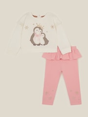 Monsoon Baby Penguin Top & Frill Leggings Set - Image 1 sur 3