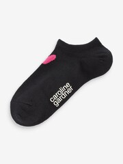 Caroline Gardner Black Signature Heart Trainer Socks 3 Pack - Image 4 of 7