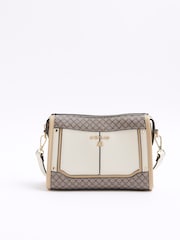 River Island Cream Cropped Panelled Cross-Body Bag - Image 1 of 5