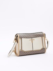 River Island Cream Cropped Panelled Cross-Body Bag - Image 3 of 5