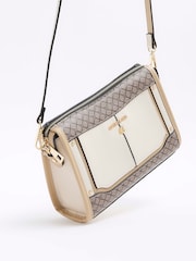 River Island Cream Cropped Panelled Cross-Body Bag - Image 4 of 5