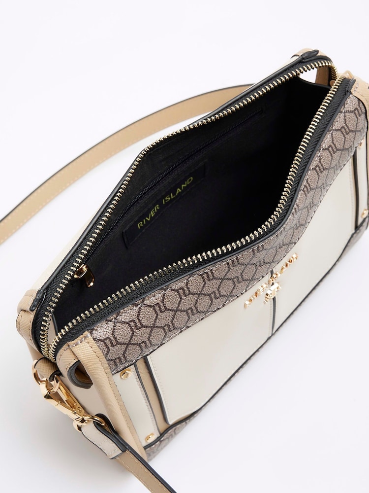 River Island Cream Cropped Panelled Cross-Body Bag - Image 5 of 5