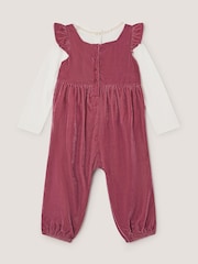 Monsoon Baby Top & Smocked Velvet Dungarees Set - صورة 2 من 3