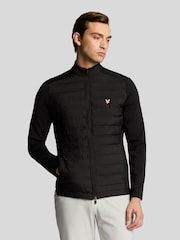Lyle & Scott Black Hybrid Quilted Full Zip Golf Jacket - Image 1 of 5