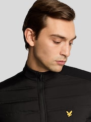 Lyle & Scott Black Hybrid Quilted Full Zip Golf Jacket - Image 3 of 5