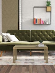 Novogratz Green Tallulah Velvet Memory Foam Futon Sofa - Image 2 of 4
