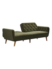 Novogratz Green Tallulah Velvet Memory Foam Futon Sofa - Image 4 of 4