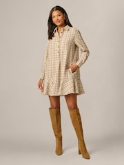 Adrianna Papell Natural Tweed Shift Shirt Dress - Image 3 of 5