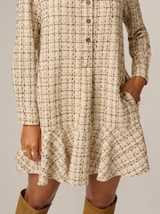 Adrianna Papell Natural Tweed Shift Shirt Dress - Image 4 of 5