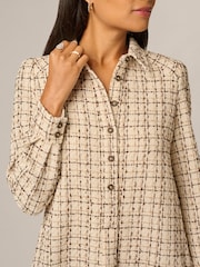 Adrianna Papell Natural Tweed Shift Shirt Dress - Image 5 of 5