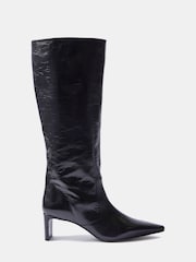 Mint Velvet Black Miley Leather Knee High Boots - Image 1 of 4