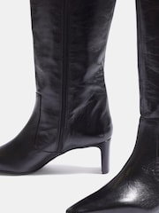 Mint Velvet Black Miley Leather Knee High Boots - Image 4 of 4