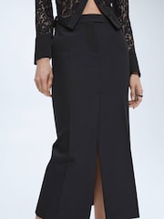 Mango Black Pencil Wool-Blend Skirt - Image 5 of 7