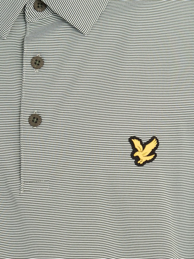 Lyle & Scott Green Golf Microstripe Polo T-Shirt - Image 6 of 6