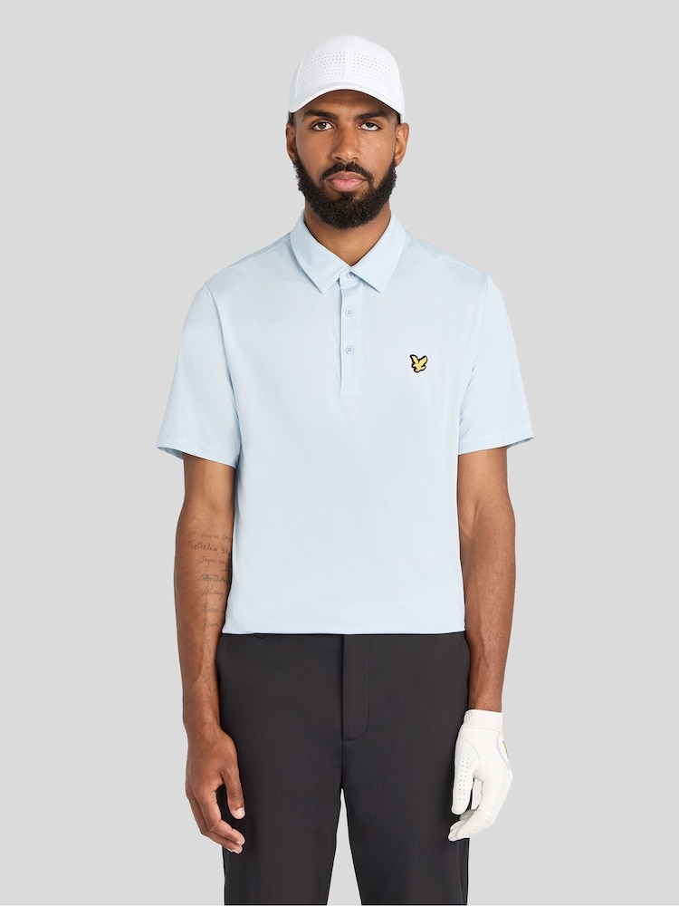 Lyle & Scott Blue Golf Microstripe Polo T-Shirt - Image 1 of 6