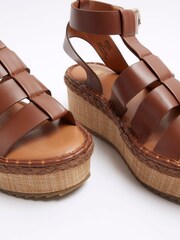 River Island Brown Fisherman Flatform Sandals - Image 4 of 4