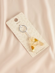 Clear Floral Initial Keyring - Image 2 of 2