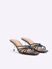 River Island Black Tubular Knot Heeled Sandals - Image 2 of 4