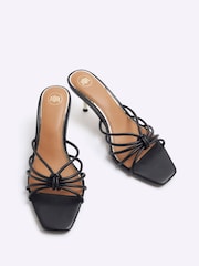 River Island Black Tubular Knot Heeled Sandals - Image 4 of 4