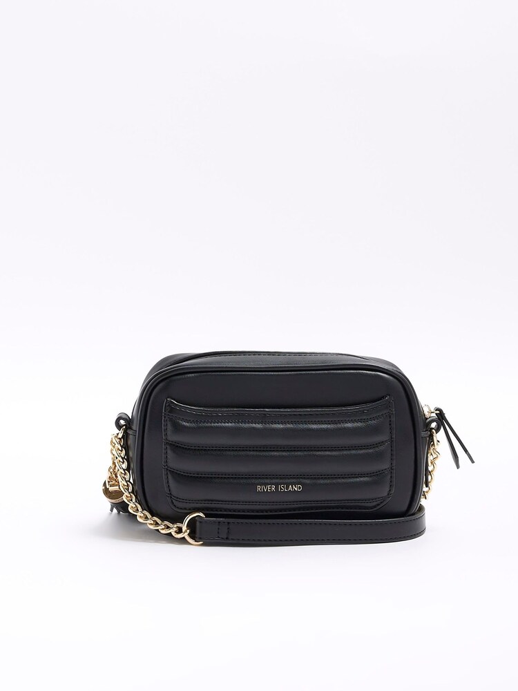 River Island Black Flap Front Soft Crossbody Bag - Image 2 of 4